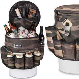 Dakine Party Bucket Green Brown Camo Print Beach Drinks